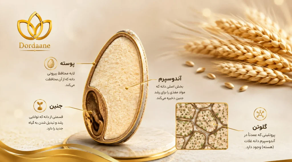 اجزای دانه گندم اجزای دانه گندم